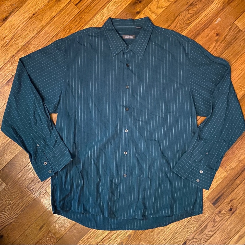 XXL Green Kenneth Cole Button Down Long Sleeve Casual Work Shirt